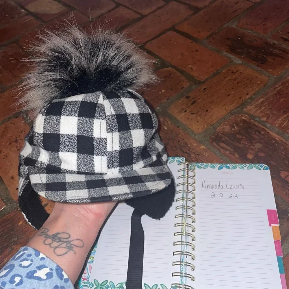 George Hat Buffalo Check Pom Hat